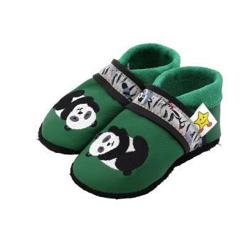 Lederpuschen Panda auf grün